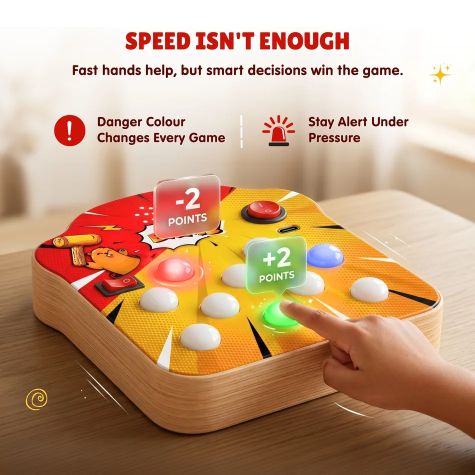 Dodge The Red Light gameplay · press the right glowing light for plus two points, avoid the red light or lose two